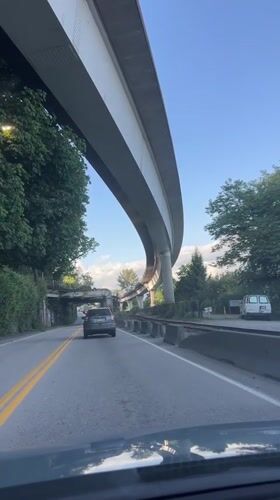 Nighttime traffic recorded on New Westminster road near train tracks