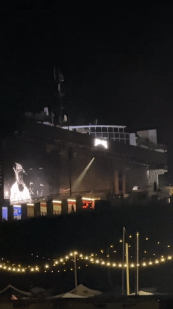 Nighttime concert with large LED stage captured in Nürburg