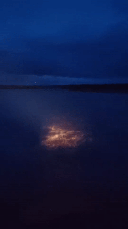 Nighttime port activity observed in Shalsky, Russia