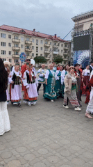 Traditional folk festival draws costumed processions in Hrodna, Belarus