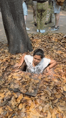 Woman enters concealed underground tunnel in Ho Chi Minh City