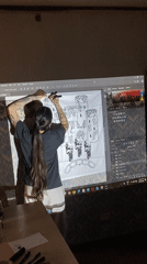 Artist creates digital castle design in Ushuaia workspace
