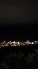 Nighttime panoramic views captured of Gagra, Abkhazia from elevated position
