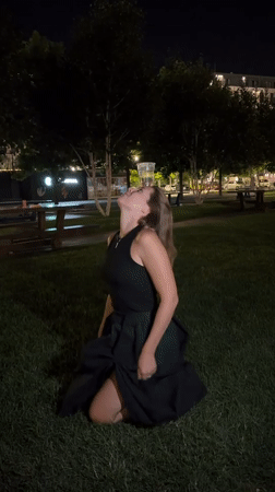 Nighttime grass games with a plastic cup in Belgrade