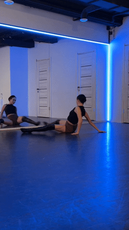 Woman takes elevator selfie in Khimki, Russia