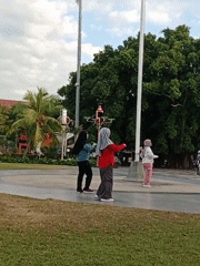 Group aerobics session in matching outfits, Kecamatan Pati
