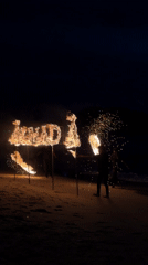 Fire performers stage nighttime beach show in Thailand