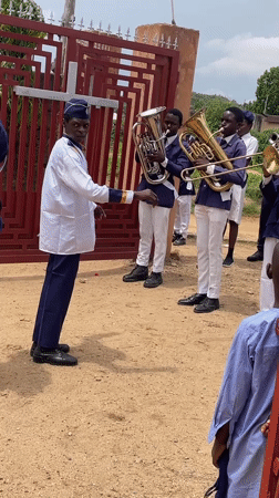 Church parade with marching band in Jos, Nigeria
