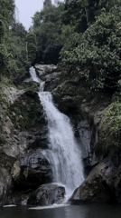 Waterfall and heart sculpture observed in Đà Nẵng forest