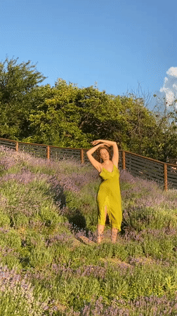 Golden hour shoot in a Russian lavender field