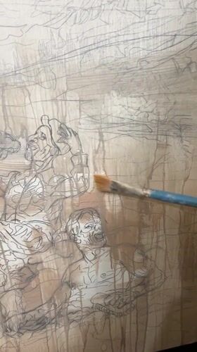 Artist creates paintings in Cape Coral evening session