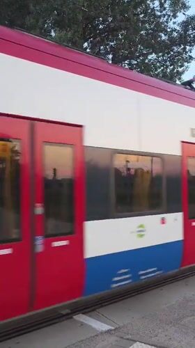 Warsaw trains and transit activity caught at dusk