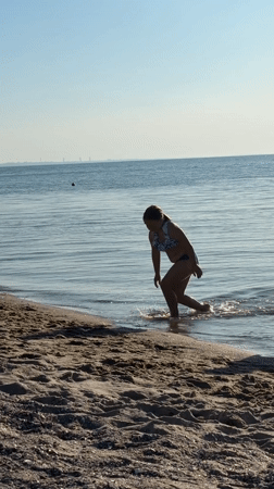 Sunny morning at an Odesa beach bar and shoreline