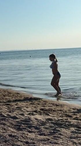 Sunny morning at an Odesa beach bar and shoreline