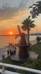 Golden hour along Fethiye's waterfront on a summer evening