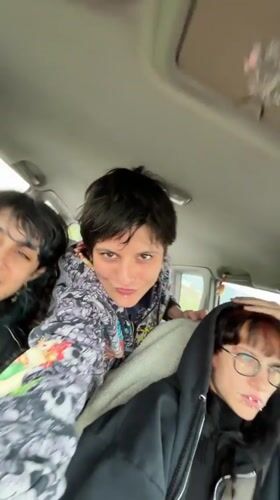 Young people filmed in car in Zhivkovo, Bulgaria