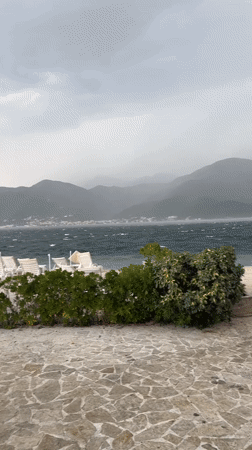Stormy weather hits Montenegro coast, rough seas and rain