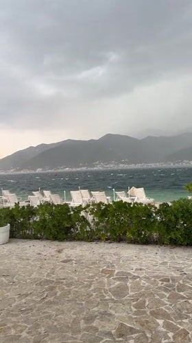 Stormy weather hits Montenegro coast, rough seas and rain