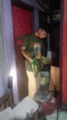 Bottle sorting and casual evening hangouts in Depok