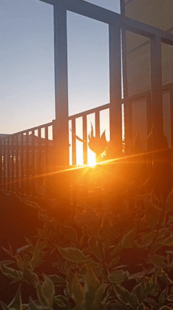 Sunset illuminates residential area in Lermontov, Russia