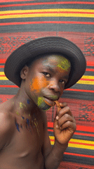 Face painting session with vibrant colors in Ado