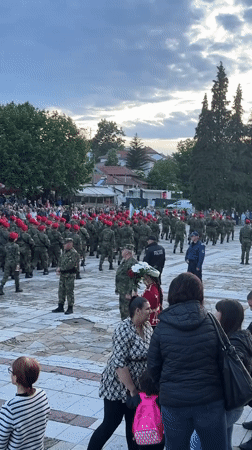 Military parade draws crowds in Kalofer town square