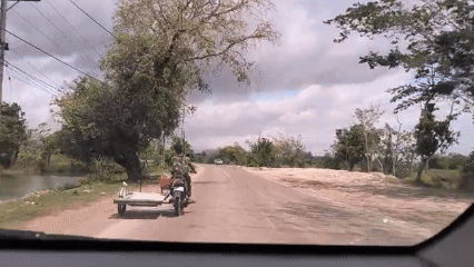 Motorcycle with trailer spotted on Indonesian road