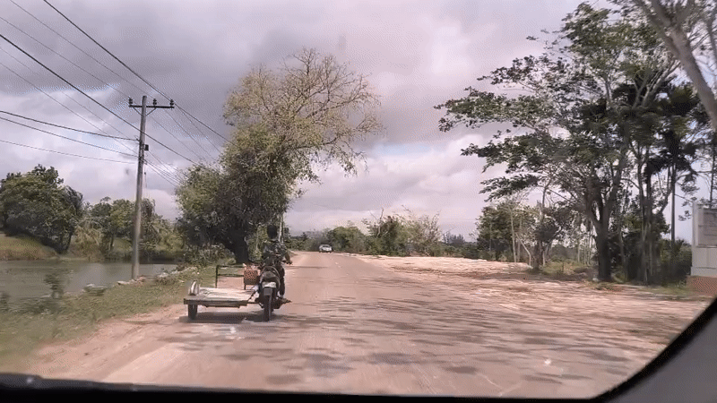 Motorcycle with trailer spotted on Indonesian road