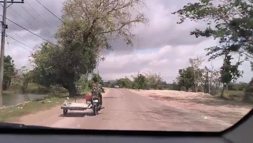 Motorcycle with trailer spotted on Indonesian road