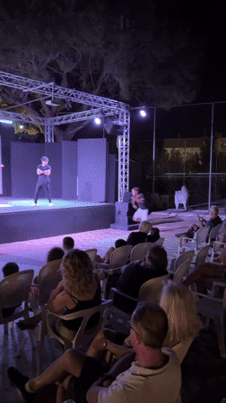 Evening theatrical performance draws crowds in Isola delle Femmine