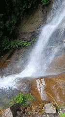 Visitor documents peaceful waterfall scenes in Vashisht, India