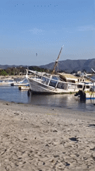Evening beach activity observed in Juan Griego, Venezuela