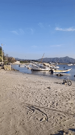 Evening beach activity observed in Juan Griego, Venezuela