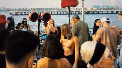 DJ set and dancing on a boat party near Warsaw
