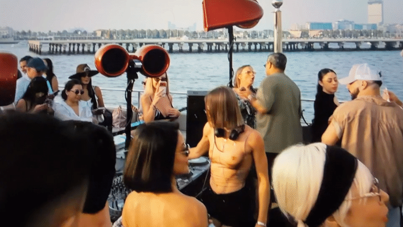 DJ set and dancing on a boat party near Warsaw