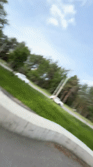 Woman cycles and walks through Perm outdoor areas