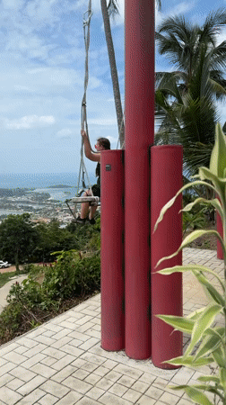 Hilltop tourist spot in Ko Samui with swings and coastal views
