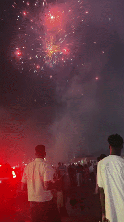 Fireworks display draws crowds in Itirin, Nigeria