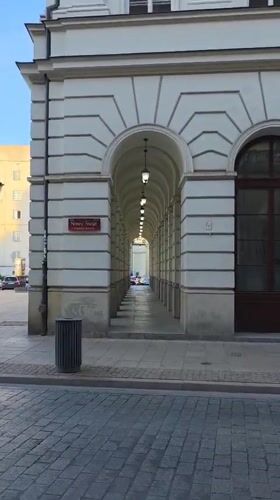 Evening stroll documented through historic Warsaw city center