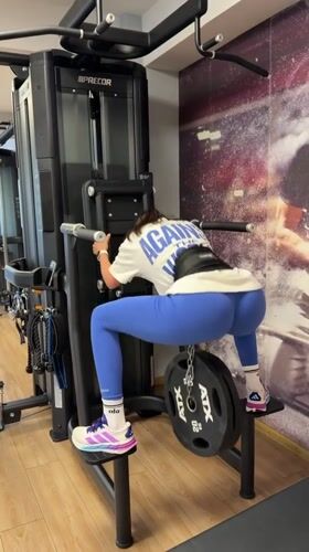 Woman completes diverse workout routine at Gabrovo gym