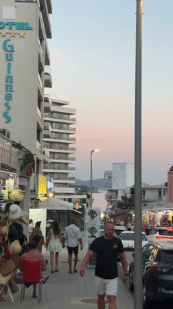 Sunset stroll through Sutomore's beachside streets