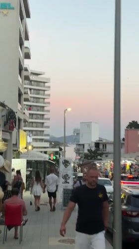Sunset stroll through Sutomore's beachside streets