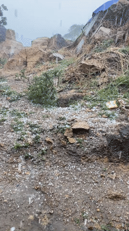 Hailstorm hits rocky terrain near Jos, Nigeria