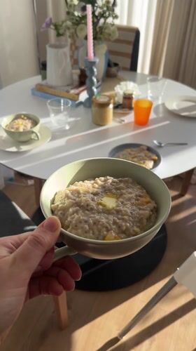 Morning oatmeal breakfast observed in Rhineland-Palatinate Germany