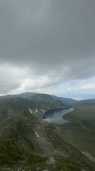 Alpine lakes and green hills near Rila Monastery, Bulgaria