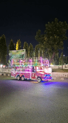 Festival vehicles, illuminated structures observed in Lhokseumawe plaza