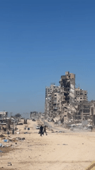 Gaza displacement camp daily life documented amid damaged infrastructure