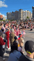 Children perform folk dances in Izhevsk plaza celebration