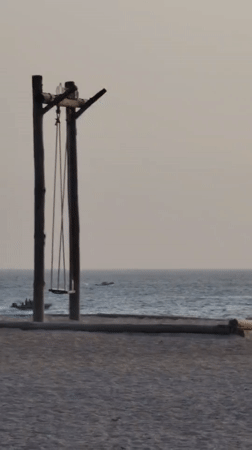 Sunset hour on Quarteira's Atlantic shore