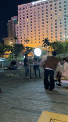 Film crew shoots nighttime scene at Lotte Hotel, Thủ Đức